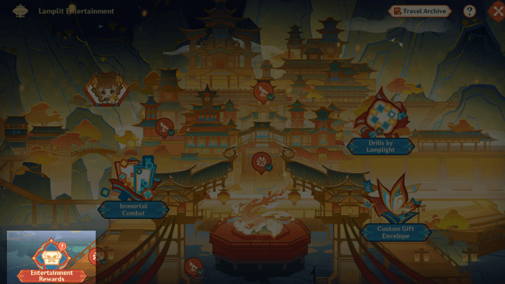 Genshin - Festive Travel Journal Rewards Entertainment Rewards Screen