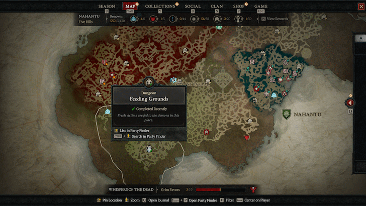 Diablo 4 - Feeding Grounds Map