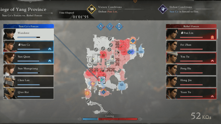 Dynasty Warriors Origins - Viewing Health Through Map