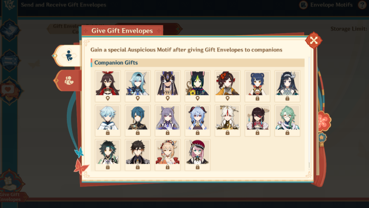 Genshin - Gift Envelopes for Companions