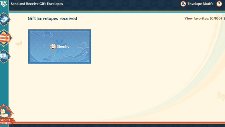 Genshin - Gift Envelopes Received