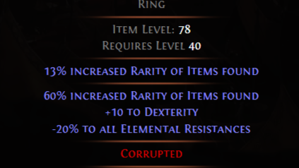 Path of Exile 2 (PoE 2) Increased Rarity of Items Found Stat