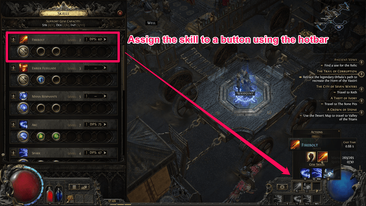 POE 2 - Assign the Skill on the Hotbar