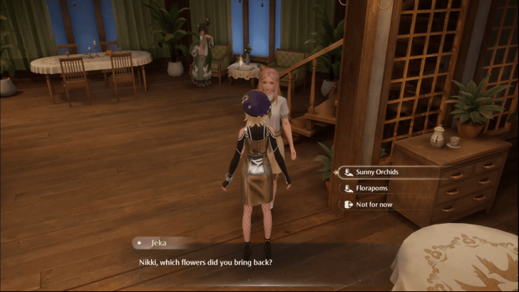 Infinity Nikki Submit a Sunny Orchid, Rainy Orchid, or Florapon to Jeka