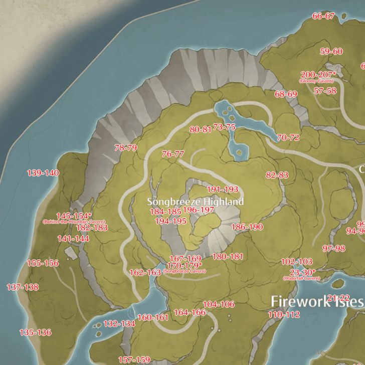 Firework Isles Dew Locations - Top Left