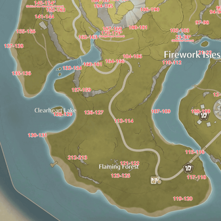 Firework Isles Dew Locations - Bottom Left
