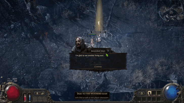 Path of Exile 2 (PoE 2) Talk to the Wounded Man