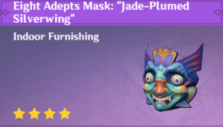 Genshin Impact - How to Get Eight Adept Mask: Jade-Plumed Silverwing  Furnishing