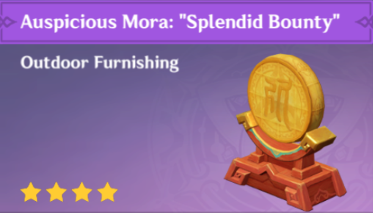 Genshin Impact - How to Get Auspicious Mora - "Splendid Bounty" Furnishing