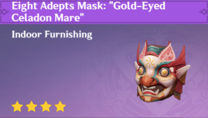Genshin Impact - How to Get Eight Adept Mask: Gold-Eyed Celadon Mare  Furnishing