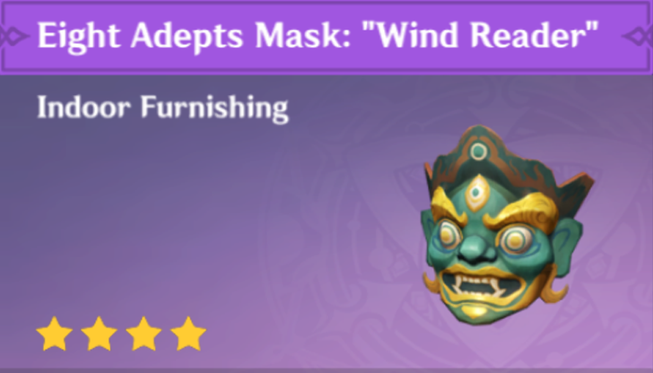 Genshin Impact - How to Get Eight Adept Mask: Wind Reader  Furnishing