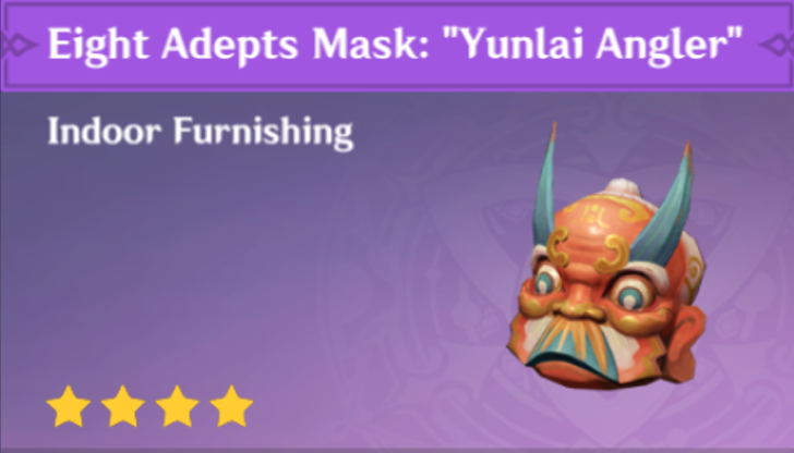 Genshin Impact - How to Get Eight Adept Mask: Yunlai Angler  Furnishing