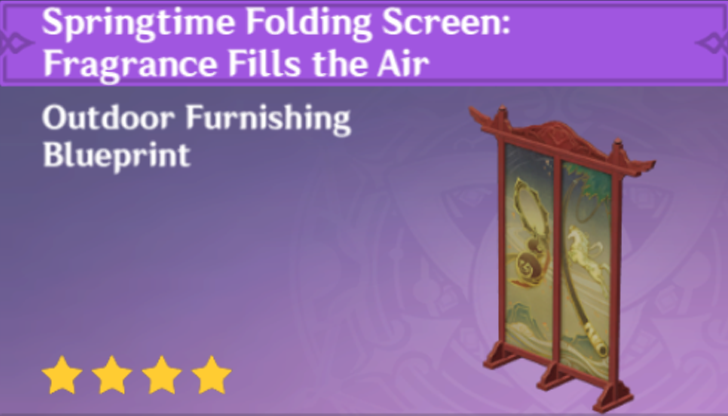 Genshin Impact - How to Get Springtime Folding Screen: Fragrance Fills the Air Furnishing