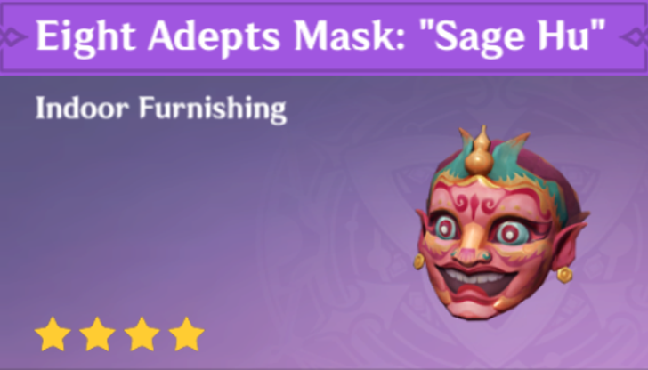 Genshin Impact - How to Get Eight Adept Mask: Sage Hu  Furnishing