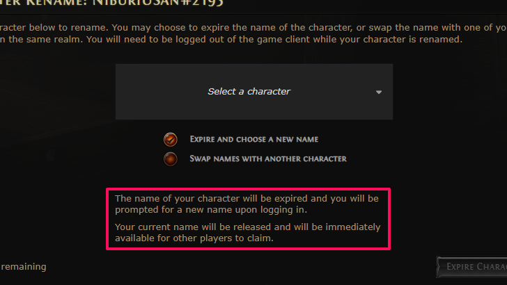 Expire a Name and Choose a New Name