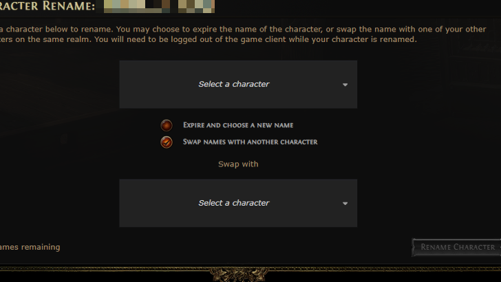 Swap Character Names