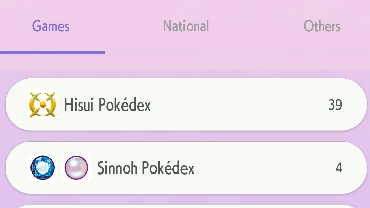 Pokemon PLA BDSP - Pokemon HOME Dex