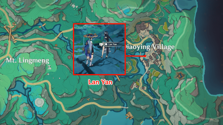Genshin - Day 4 Lan Yan Map Location
