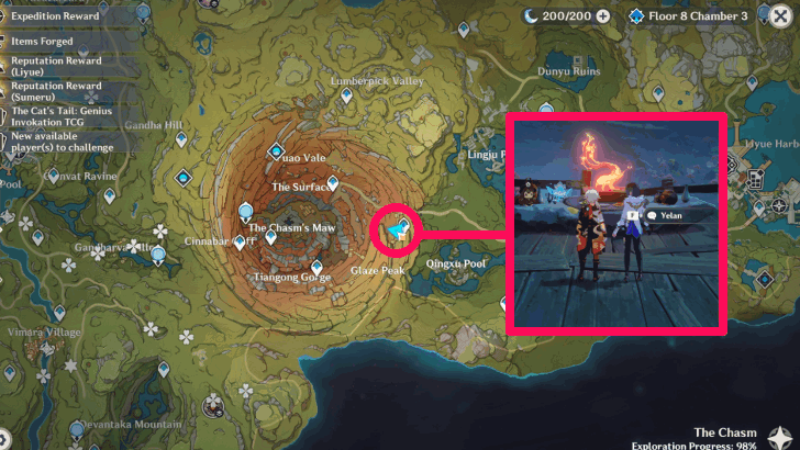 Yelan at the Entrance of the Chasm