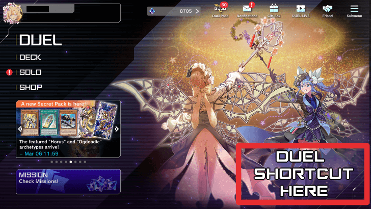 Duel Shortcut Hidden