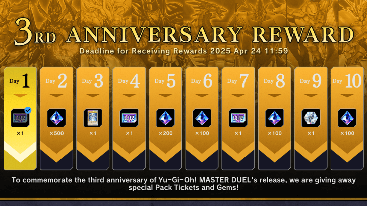 Master Duel 3rd Anniversary Log-in Bonus