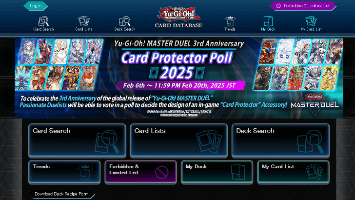 Master Duel 3rd Anniversary - Card Protector Poll - Official Yu-Gi-Oh! Card Database