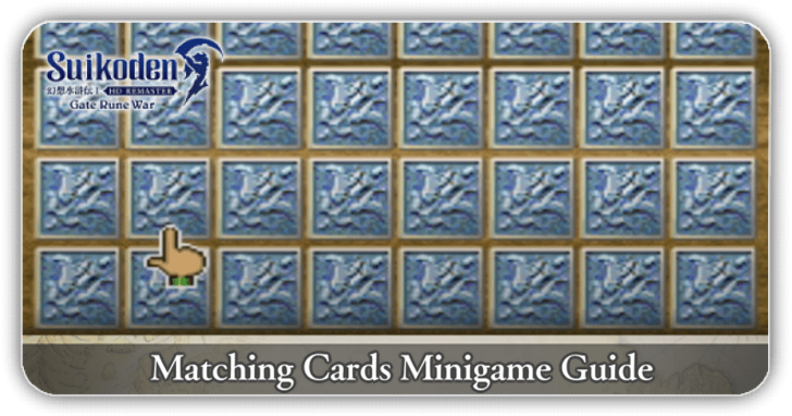 Matching Cards Minigame Guide Suikoden 1 HD Remaster