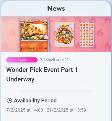 Pokemon TCG Pocket - Chimchar and Togepi Wonder Pick Event Part 1