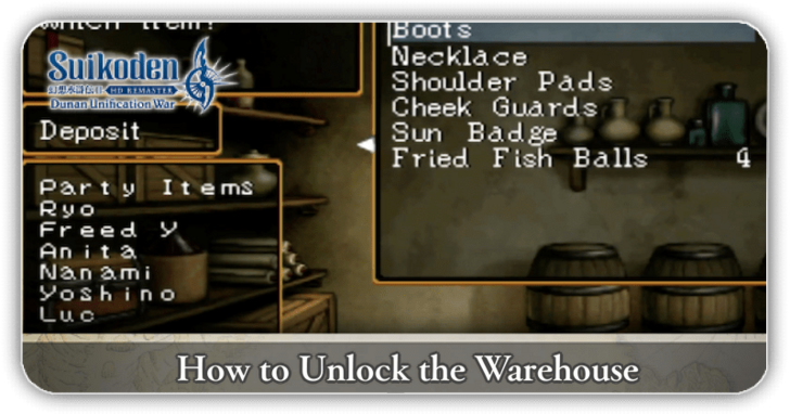 Warehouse Guide Suikoden 2 HD Remaster
