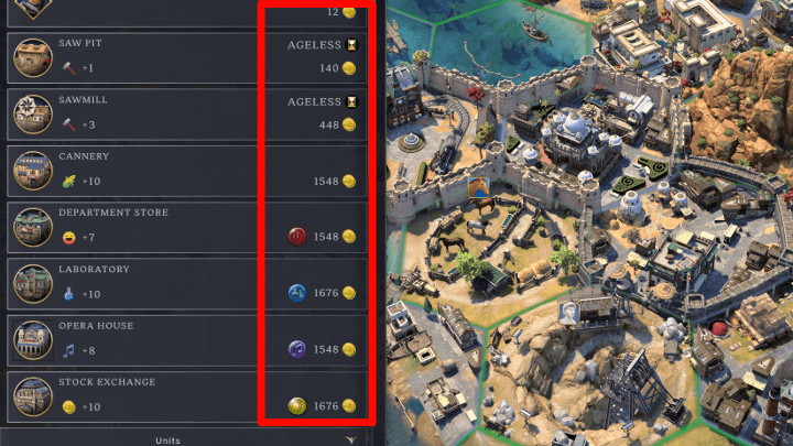 Civ 7 - Buy Buildings