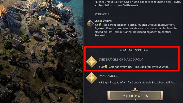 Civ 7 - Mementos Benefits