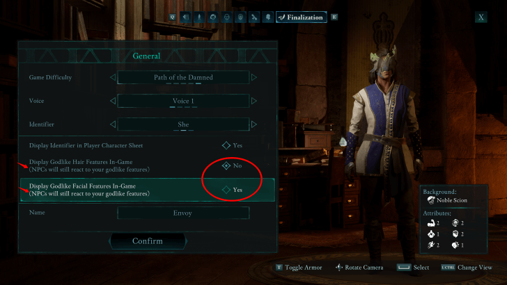Avowed - Godlike Features NPCs Toggle