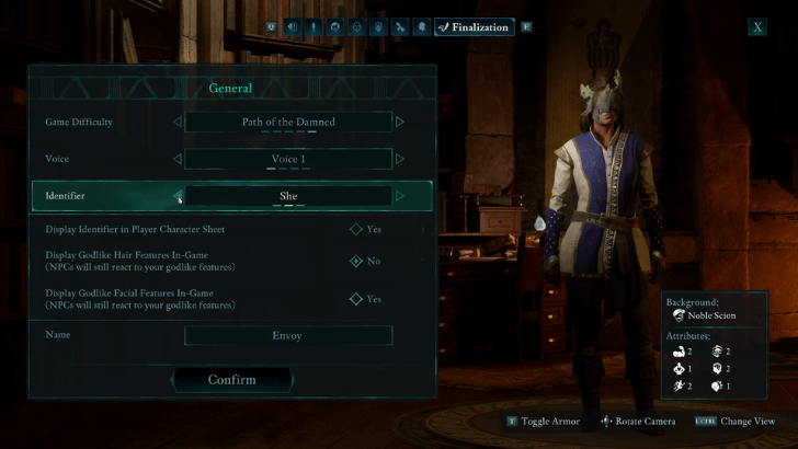 Avowed - Pronouns at Character Creation