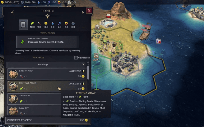 Fishing Quay in the Production tab