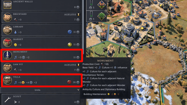 Civ 7 - Buildings with Influence