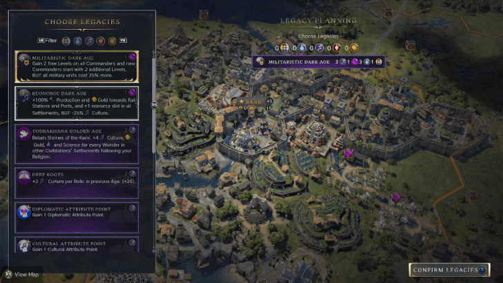 Choose a Golden Age or Dark Age Legacy