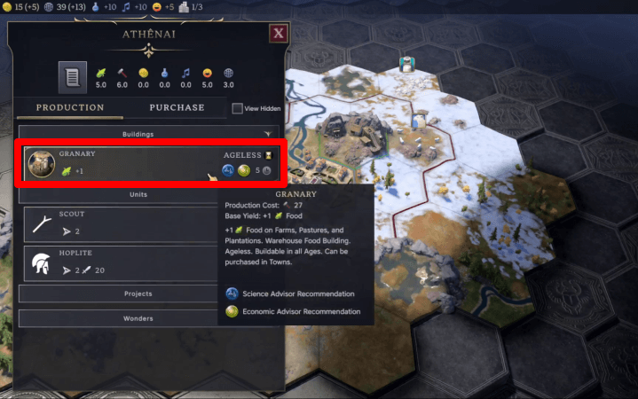 Build a Granary to Create More Food