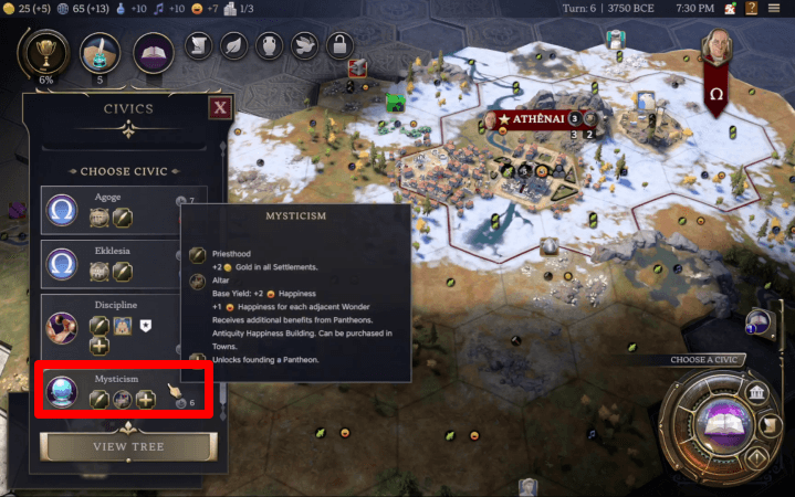 Choose Mysticism as First Civic