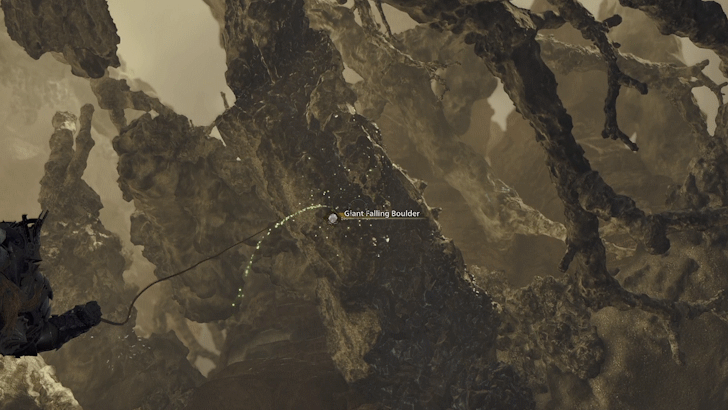 Monster Hunter Wilds - Giant Falling Boulder