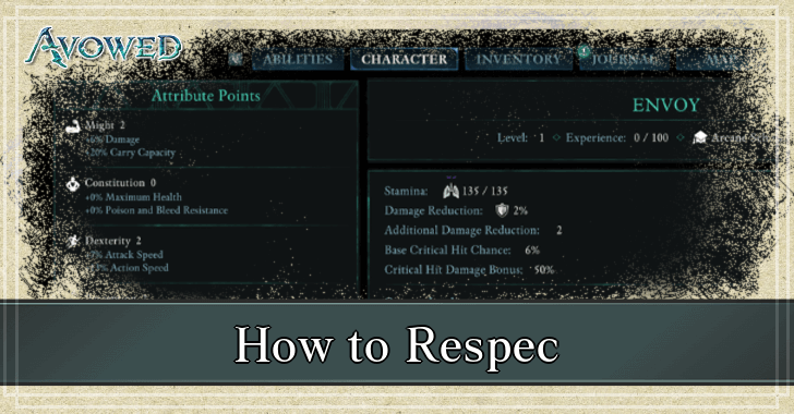 Avowed - How to Respec Banner