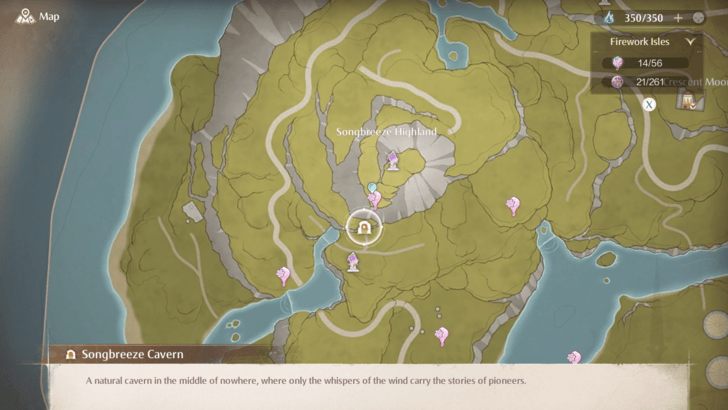 Infinity Nikki Songbreeze Cavern Map Location.png