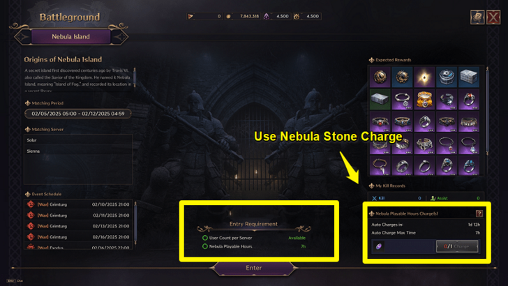 Throne and Liberty (TL) - Nebula Island Hours