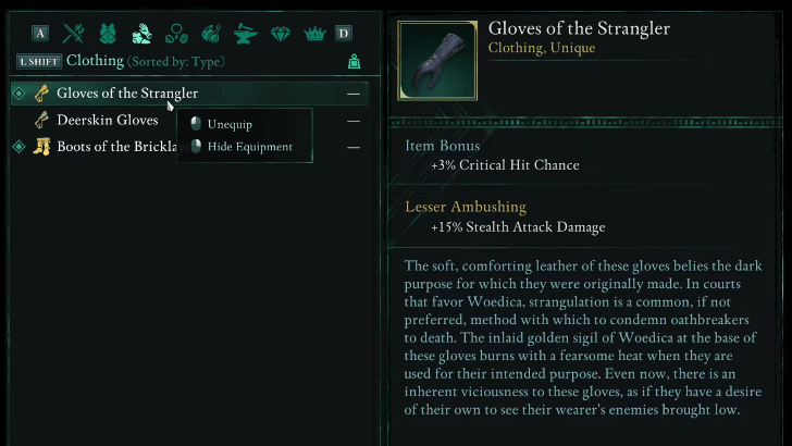 Gloves of the Strangler