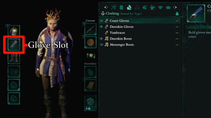 Avowed - Equip gloves in the Inventory