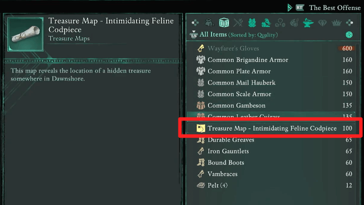 Intimidating Feline Codpiece Treasure Map Sold