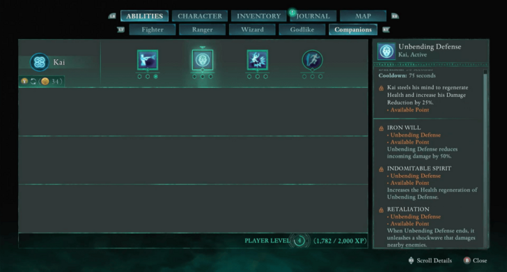 Companion Abilities Menu