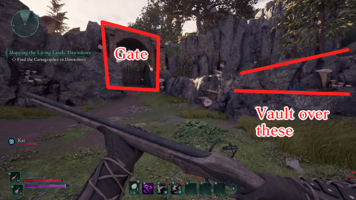 Vault Over the Raised Landforms