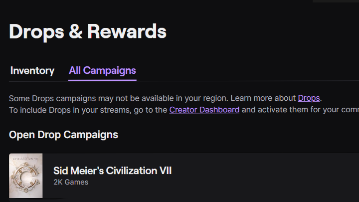 Civ 7 - Drops Inventory