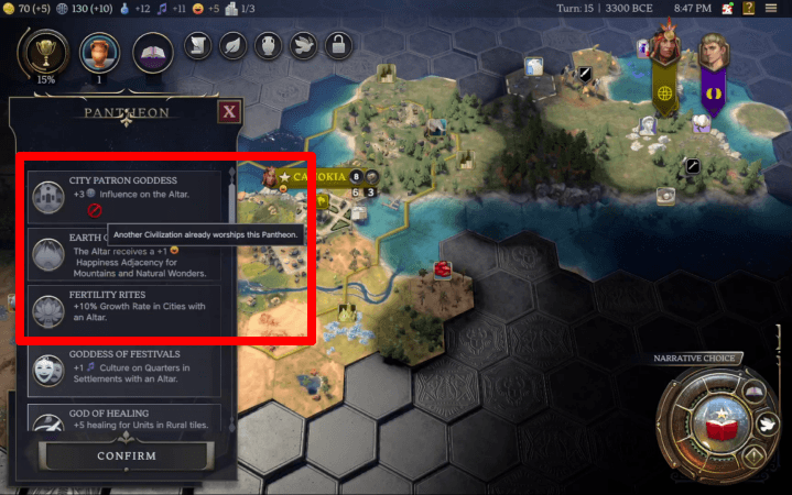 Only One Pantheon per Game