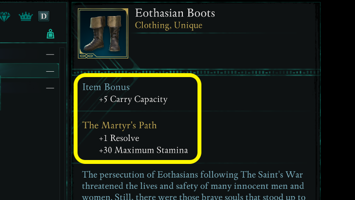 Carry Capacity and Might Boots